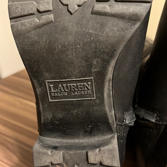 Ralph Lauren, Savion black and brown leather riding boots - Picture 13 of 14